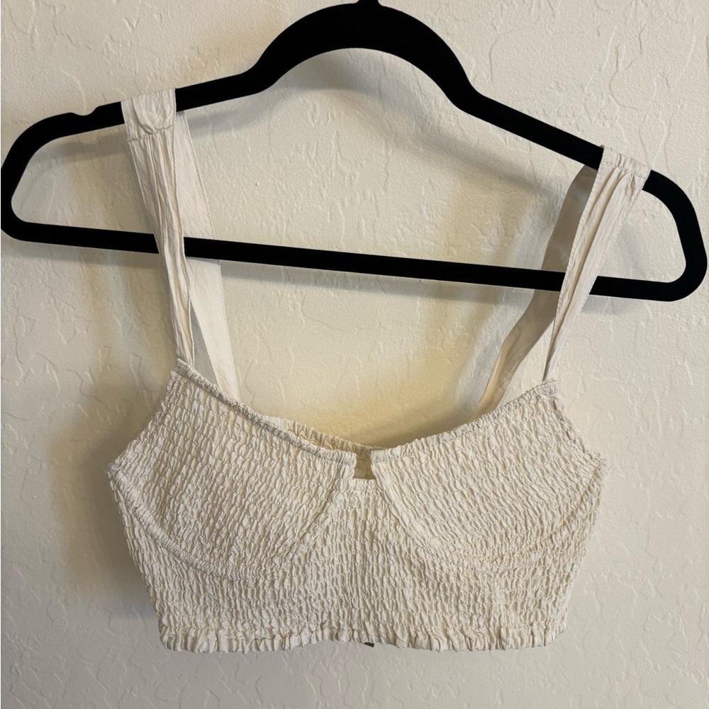 White Smocked Women's Top